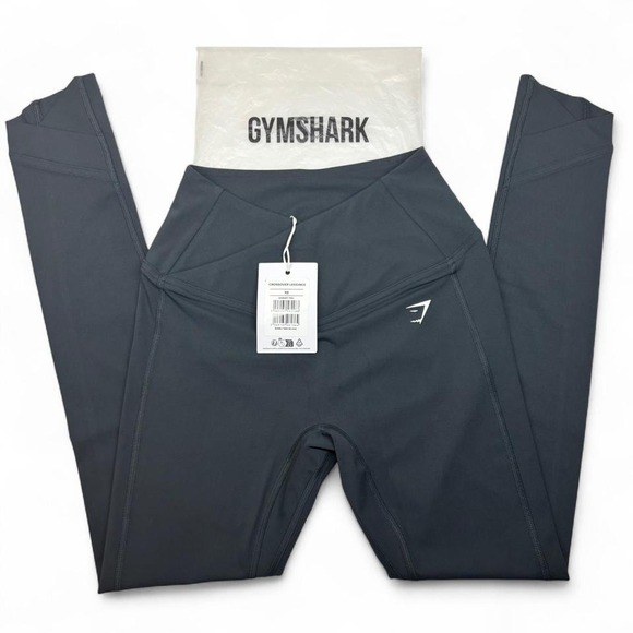Gymshark Pants - Gymshark Crossover Leggings Darkest Teal XS High‎ Waisted Workout Athleisure NWT